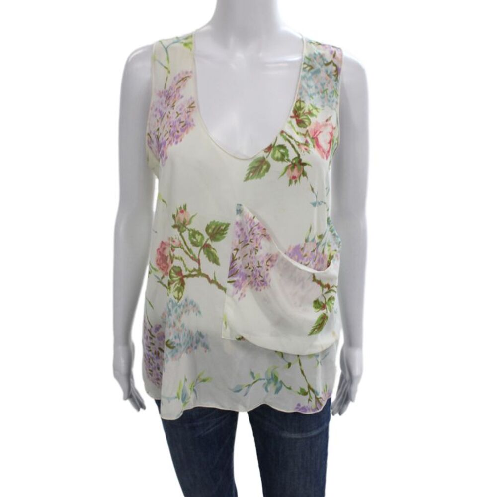 Otis & Maclain Women Camisole Multicolor Floral V-Neck Rayon Sleeveless Size XS